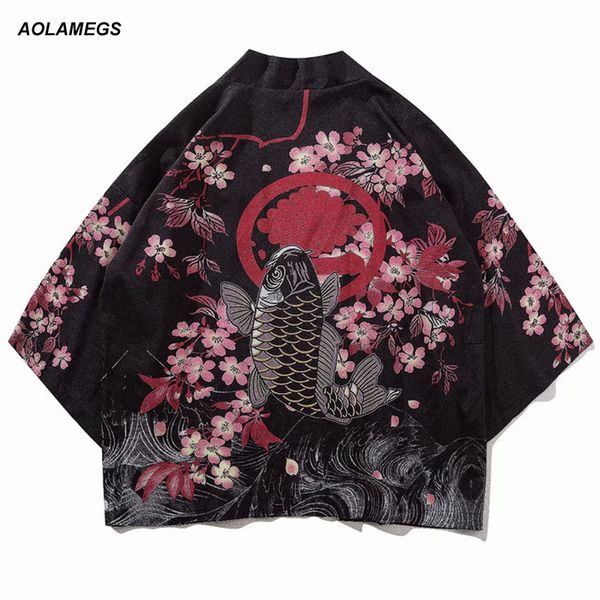 aolamegs men shirt kimono chinese style fish printed mens shirt harajuku cotton open stitch fashion outwear spring streetwear, White;black
aolamegs men shirt kimono chinese style fish printed mens shirt harajuku cotton open stitch fashion outwear spring streetwear, White;black
