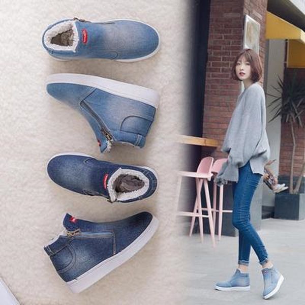 new flat bottom denim cotton shoes winter korean thick warm casual shoes, Black
new flat bottom denim cotton shoes winter korean thick warm casual shoes, Black