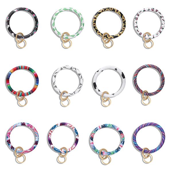 bohemian printed leather bracelet wrist key hanging circle bangle jewelry keychain leather bracelet, Silver
bohemian printed leather bracelet wrist key hanging circle bangle jewelry keychain leather bracelet, Silver