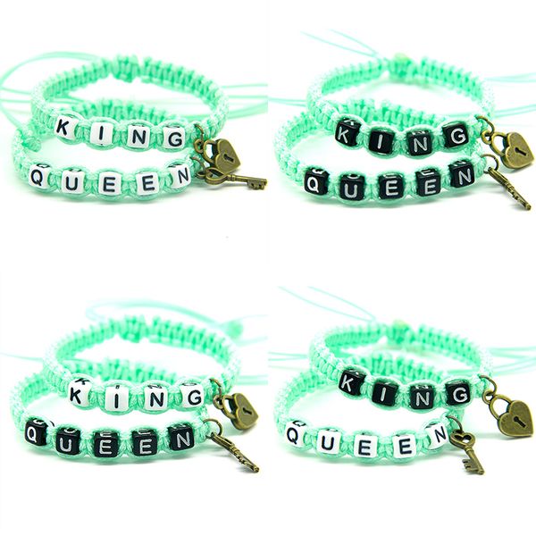 2pcs/pair couple bracelets fashion solid green king and queen with key lock rope chains lovers gifts handmade charm bracelets, Golden;silver
2pcs/pair couple bracelets fashion solid green king and queen with key lock rope chains lovers gifts handmade charm bracelets, Golden;silver