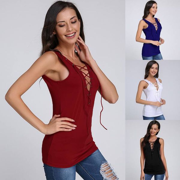 celmia 2020 summer women vests plus size tanks sleeveless solid ladies tees backless lace up casual slim camis, White
celmia 2020 summer women vests plus size tanks sleeveless solid ladies tees backless lace up casual slim camis, White