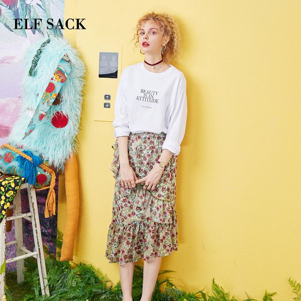 elf sack 2019 summer woman 2 pieces set cotton o-neck letter print women tshirt and elastic waist chiffon ladies skrits, White
elf sack 2019 summer woman 2 pieces set cotton o-neck letter print women tshirt and elastic waist chiffon ladies skrits, White