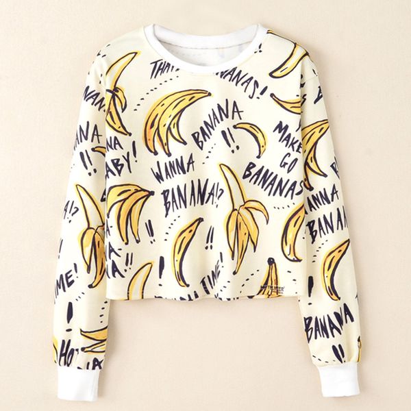harajuku women sweatshirt crop long sleeve print graffiti banana printed streetwear casual pullover sudadera mujer ropa, Black
harajuku women sweatshirt crop long sleeve print graffiti banana printed streetwear casual pullover sudadera mujer ropa, Black