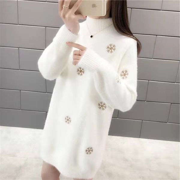junelove women winter mink cashmere embroidery sweater dress vintage pullovers casual warm lady knitted sweaters plus size 3xl, White;black
junelove women winter mink cashmere embroidery sweater dress vintage pullovers casual warm lady knitted sweaters plus size 3xl, White;black