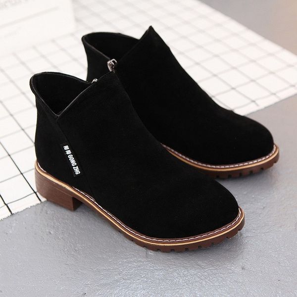 new womens winter fashion ankle booties for women with chunky heels, rounded heads, and matte matts s074, Black
new womens winter fashion ankle booties for women with chunky heels, rounded heads, and matte matts s074, Black
