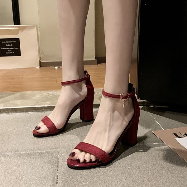 flock chunky heel sandals women open toe thick heel shoes women 2020 summer temperament elegant ankle strap heels, Black
flock chunky heel sandals women open toe thick heel shoes women 2020 summer temperament elegant ankle strap heels, Black