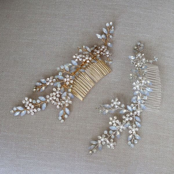 dower me charming opal crystal headpiece for women gold and silver color bridal hair comb handmade wedding accessories, Golden;white
dower me charming opal crystal headpiece for women gold and silver color bridal hair comb handmade wedding accessories, Golden;white