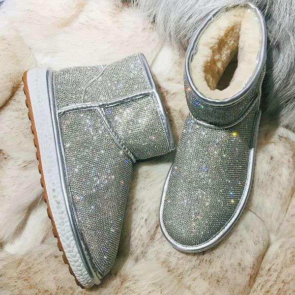 rhinestones botas mujer bling crystals warm shoes women snow boots wool and fur bota feminina ladies footware ankle boots, Black
rhinestones botas mujer bling crystals warm shoes women snow boots wool and fur bota feminina ladies footware ankle boots, Black