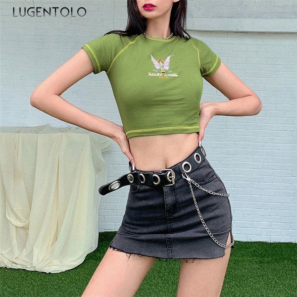 lugntolo summer women t-shirt fashion short-sleeved new round neck printed slim navel casual lady t-shirts, White
lugntolo summer women t-shirt fashion short-sleeved new round neck printed slim navel casual lady t-shirts, White