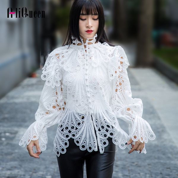 hollow out ruffle lace shirt turtleneck flare long sleeve embriodery runway blouse retro blusa women and blouses, White
hollow out ruffle lace shirt turtleneck flare long sleeve embriodery runway blouse retro blusa women and blouses, White