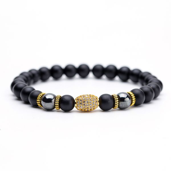couples distance natural stone lava stone beaded strand bracelets for men women wrap bracelets&bangles jewelry accessories, Black