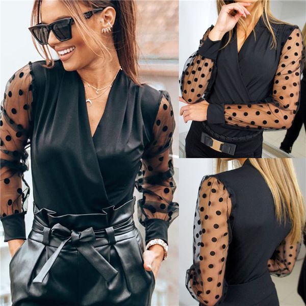 designer polka dot puff sleeve shirts women casual elegant slim long sleeved v neck shirts fashion womens blouses, White
designer polka dot puff sleeve shirts women casual elegant slim long sleeved v neck shirts fashion womens blouses, White