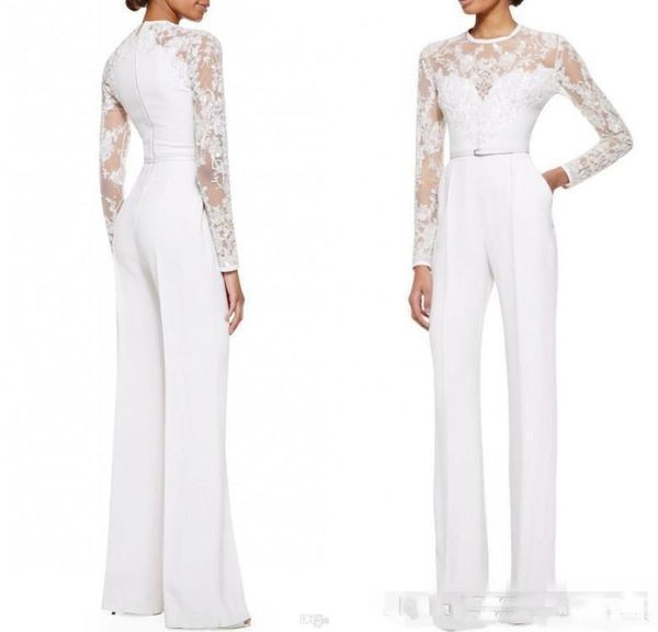 2019 Gorgeous White Mother Of The Bride Pant Suits Jumpsuit With Long Sleeves Lace Embellished Women Formal Evening Wear Custom Made
2019 Gorgeous White Mother Of The Bride Pant Suits Jumpsuit With Long Sleeves Lace Embellished Women Formal Evening Wear Custom Made
