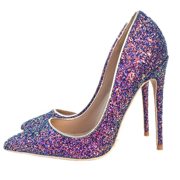 fashion women pumps bling colorful glitter thin high heels women pumps pointed toe slip on stiletto shallow shoes party wedding pumps, Black 
fashion women pumps bling colorful glitter thin high heels women pumps pointed toe slip on stiletto shallow shoes party wedding pumps, Black