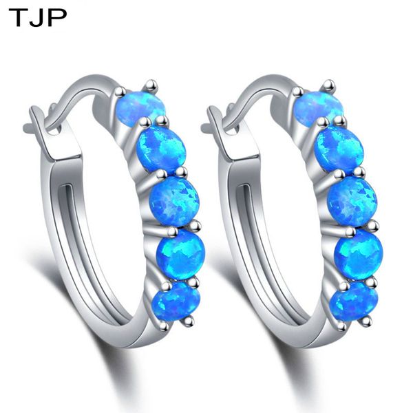 tjp s925 sterling silver round hoop earrings for women blue/white fire opal earring rainbow stone circle piercing ear ch119sr00, Golden;silver
tjp s925 sterling silver round hoop earrings for women blue/white fire opal earring rainbow stone circle piercing ear ch119sr00, Golden;silver