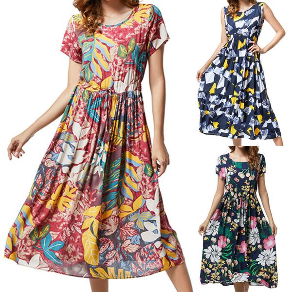 plus size womens ladies floral dress short sleeve high waisted summer sundress, Black;gray
plus size womens ladies floral dress short sleeve high waisted summer sundress, Black;gray
