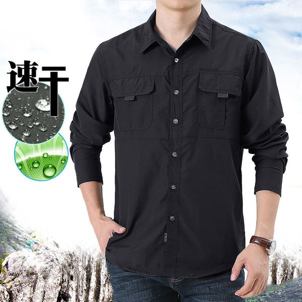 men's nylon quick-dry shirt long sleeve multi-pockets cargo blouse hiking fishing mountaineering tactical utility underclothes, Gray;blue
men's nylon quick-dry shirt long sleeve multi-pockets cargo blouse hiking fishing mountaineering tactical utility underclothes, Gray;blue