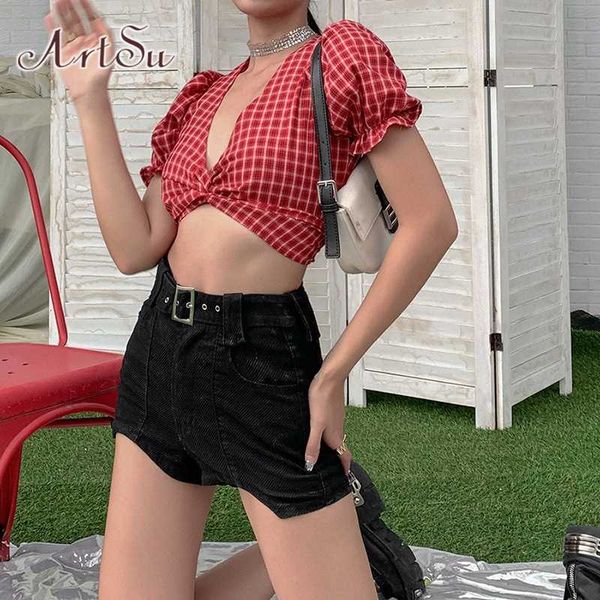 e-girl y2k plaid deep v puff sleeve bandage t-shirts vintage lace up sweet casual criss-cross summer red asts52138, White
e-girl y2k plaid deep v puff sleeve bandage t-shirts vintage lace up sweet casual criss-cross summer red asts52138, White