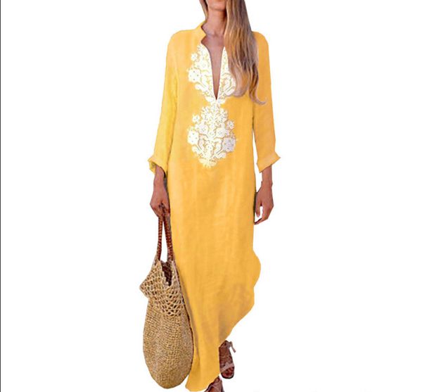 summer women dress clothes boho long maxi dress long sleeve v-neck loose ladies party summer beach sundress casual clothing, Black;gray
summer women dress clothes boho long maxi dress long sleeve v-neck loose ladies party summer beach sundress casual clothing, Black;gray