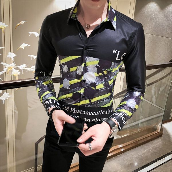 spring pattern print shirt baroque slim fit party club shirt men camisa homem man long sleeve camisa masculina clothes, White;black
spring pattern print shirt baroque slim fit party club shirt men camisa homem man long sleeve camisa masculina clothes, White;black