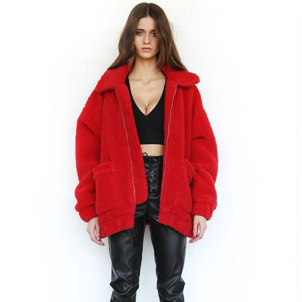 yaxez women autumn winter warm lamb fur coat pocket fluffy fleece fur zipper turn-down collor ladies jacket outerwear overcoat, Black
yaxez women autumn winter warm lamb fur coat pocket fluffy fleece fur zipper turn-down collor ladies jacket outerwear overcoat, Black