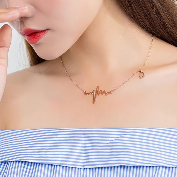 woman jewelry imitation titanium steel ecg heart-shaped necklace chain necklace wholesale girl ladies gifts 2019 new fashion, Silver
woman jewelry imitation titanium steel ecg heart-shaped necklace chain necklace wholesale girl ladies gifts 2019 new fashion, Silver