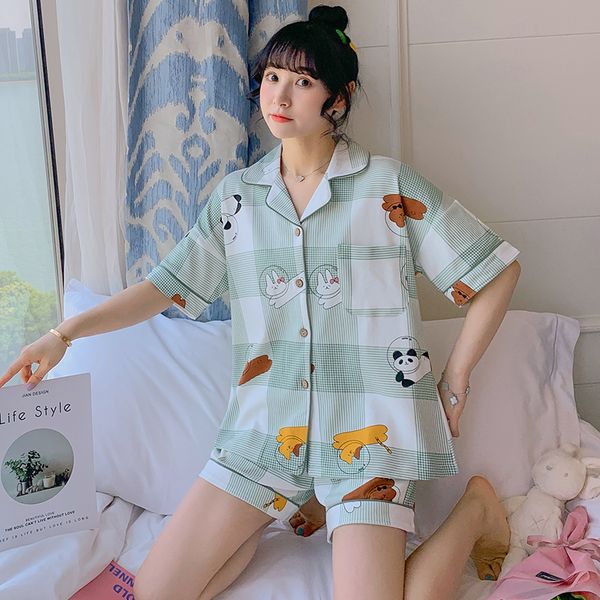 2020 summer cotton short-sleeved shorts lapel suit -xxl pajama sets women pajamas for women woman clothes, Black;red
2020 summer cotton short-sleeved shorts lapel suit -xxl pajama sets women pajamas for women woman clothes, Black;red