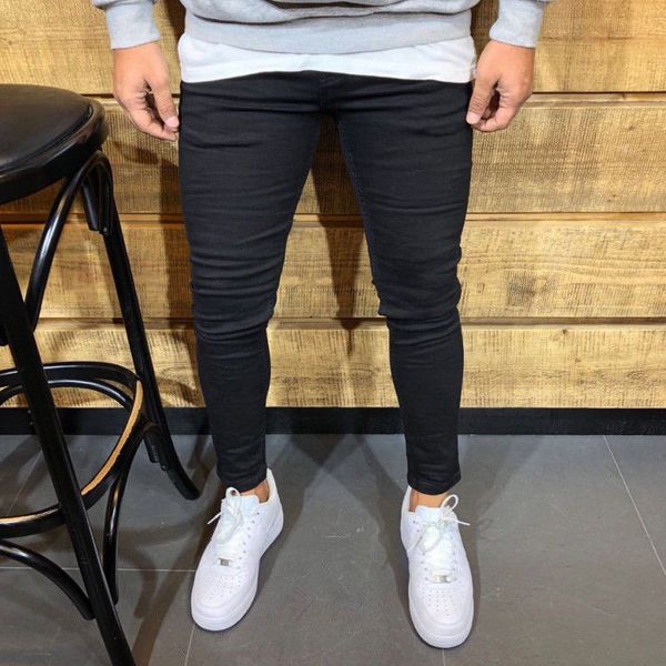 men's fashion stretchy solid pencil pant male slim fit pure pencil pants summer casual long straight skinny trousers plus sizes, Black
men's fashion stretchy solid pencil pant male slim fit pure pencil pants summer casual long straight skinny trousers plus sizes, Black