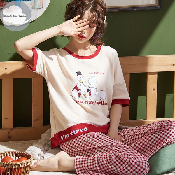 summer knitted cotton young women's pajama set sweet girls checked pijama nightgowns pants pajama sets sleepwear pyjamas home, Blue;gray
summer knitted cotton young women's pajama set sweet girls checked pijama nightgowns pants pajama sets sleepwear pyjamas home, Blue;gray