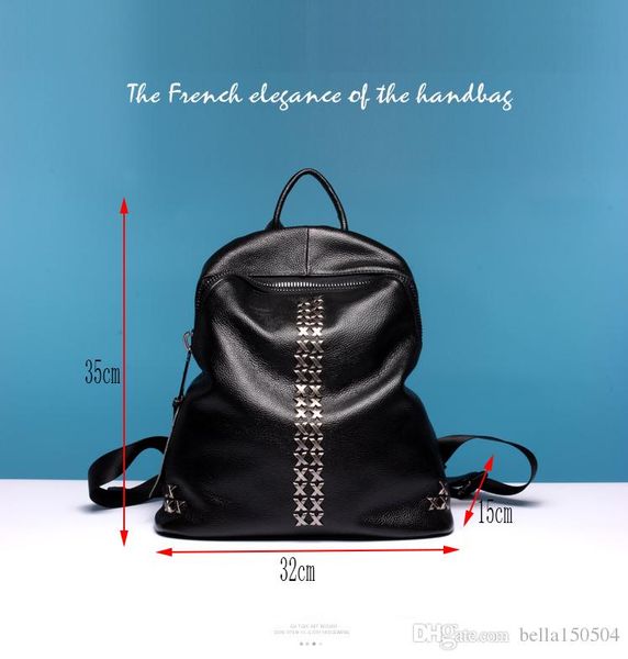 backpacks genuine leather rivet shoulder school bags for teenagers girls lapbackpack waterproof travel bagpack lady's
backpacks genuine leather rivet shoulder school bags for teenagers girls lapbackpack waterproof travel bagpack lady's