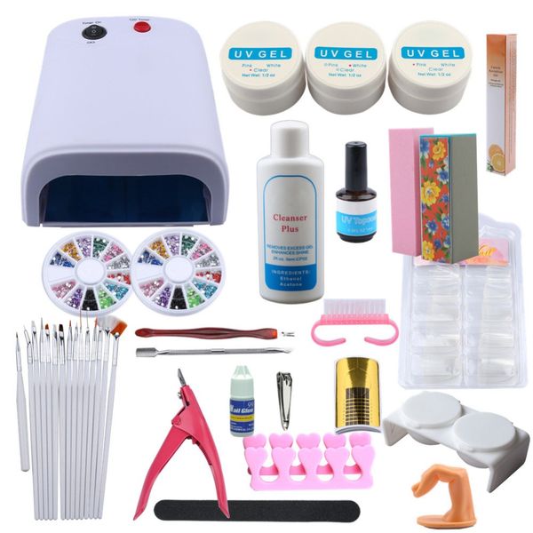 manicure set uv gel nail polish for nail art tools 36w uv lamp buffing block false french tips nails file set extension kit
manicure set uv gel nail polish for nail art tools 36w uv lamp buffing block false french tips nails file set extension kit