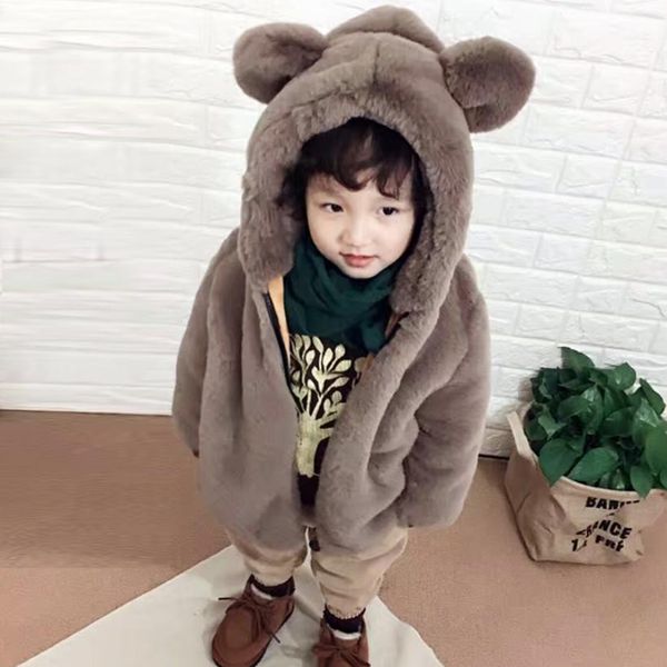 2019 winter children's faux fur coat baby boys girls warm fur hooded jacket long sleeve thicker kids clothes outwear y43, Blue;gray 
2019 winter children's faux fur coat baby boys girls warm fur hooded jacket long sleeve thicker kids clothes outwear y43, Blue;gray