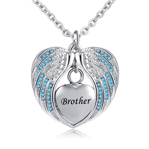brother angel wing urn necklace for ashes cremation memorial stainless steel heart keepsake birthstone crystal pendant necklace jewelry, Silver
brother angel wing urn necklace for ashes cremation memorial stainless steel heart keepsake birthstone crystal pendant necklace jewelry, Silver