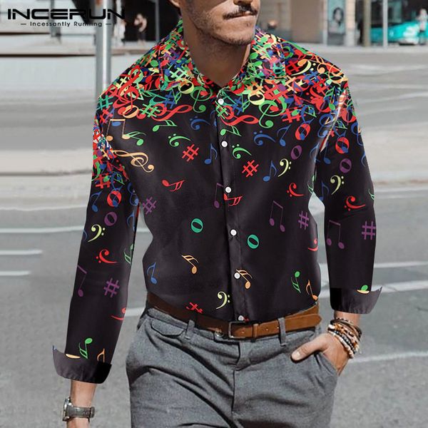 incerun fashion musical note print shirt men england street chic casual long sleeve single breasted mens blouse camisa masculina, White;black
incerun fashion musical note print shirt men england street chic casual long sleeve single breasted mens blouse camisa masculina, White;black