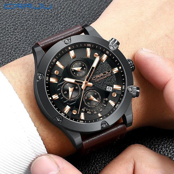 2020 crrju watch men fashion sport quartz clock mens watches brand luxury gold waterproof leather casual watch relogio masculino, Slivery;brown
2020 crrju watch men fashion sport quartz clock mens watches brand luxury gold waterproof leather casual watch relogio masculino, Slivery;brown