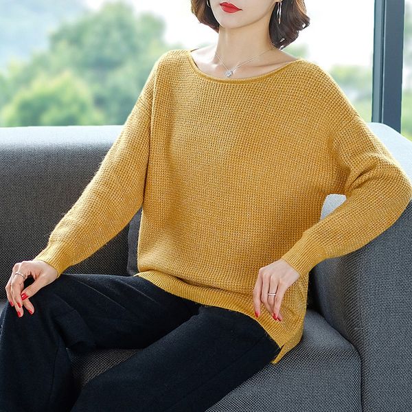 women's 2020 new autumn and winter solid color off-neck pullover loose knitted sweater women's shirt, White;black
women's 2020 new autumn and winter solid color off-neck pullover loose knitted sweater women's shirt, White;black