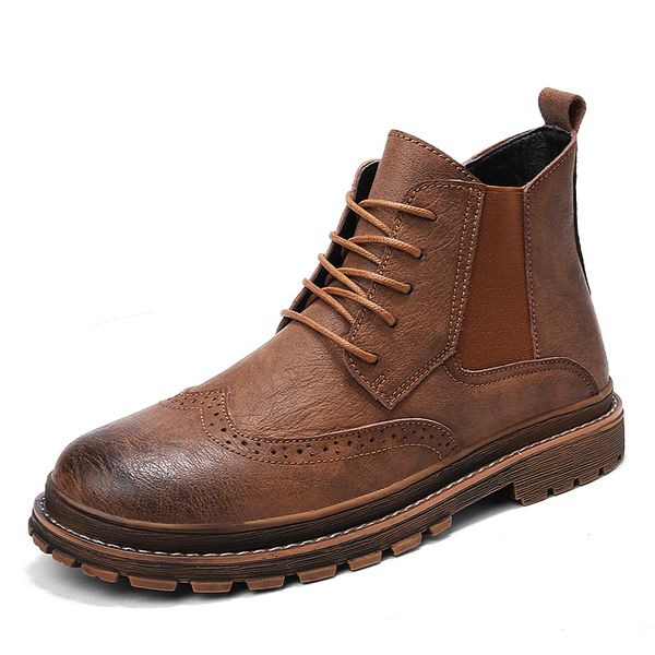 mens casual carving bullock cowboy boots genuine leather brogue shoes outdoors desert boots platform ankle botas zapatos hombre, Black
mens casual carving bullock cowboy boots genuine leather brogue shoes outdoors desert boots platform ankle botas zapatos hombre, Black