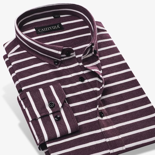 men's standard-fit long-sleeve thick brushed striped shirt comfortable soft 100% cotton casual button-down shirts, White;black
men's standard-fit long-sleeve thick brushed striped shirt comfortable soft 100% cotton casual button-down shirts, White;black