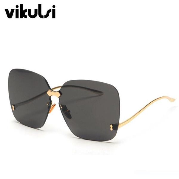 big oversized rimless sunglasses women gradient lens uv400 brand designer black vintage trendy fashion sun glasses, White;black
big oversized rimless sunglasses women gradient lens uv400 brand designer black vintage trendy fashion sun glasses, White;black