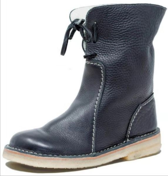 women's mid calf boots round toe autumn shoes booties woman 2019 low heel boots-women winter footwear lace up elegant rubber, Black
women's mid calf boots round toe autumn shoes booties woman 2019 low heel boots-women winter footwear lace up elegant rubber, Black