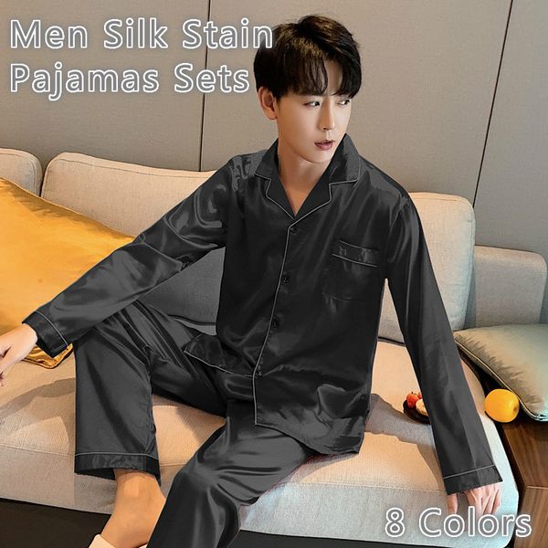 мужчины stain шелк пижама наборы sleepwear домашняя одежда sexy сорочек для мужчин pijama hombre verano с длинным рукавом брюки pajama night, Black;brown
мужчины stain шелк пижама наборы sleepwear домашняя одежда sexy сорочек для мужчин pijama hombre verano с длинным рукавом брюки pajama night, Black;brown