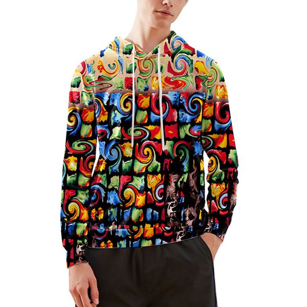 sweatshirt men's hoodies color block 3d printed pattern hoodie hooded oversized drawstring loose long sleeve top, Black
sweatshirt men's hoodies color block 3d printed pattern hoodie hooded oversized drawstring loose long sleeve top, Black