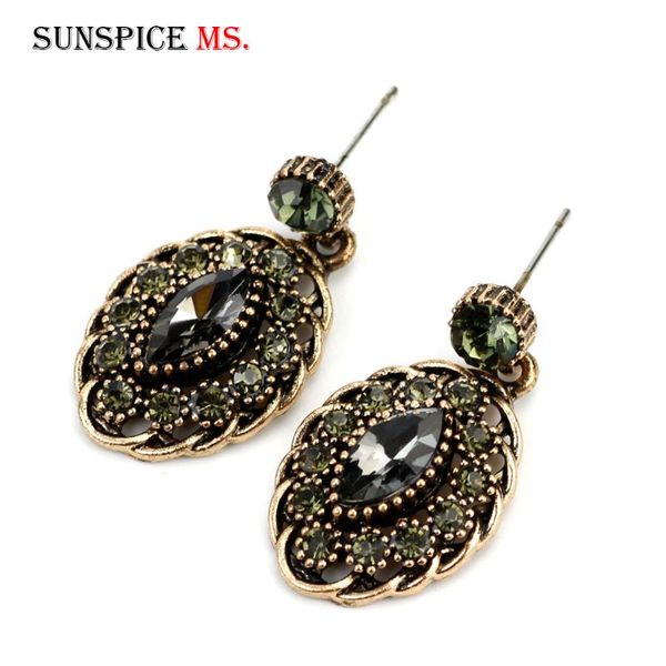 sunspicems turkish women gray crystal drop earring set with rhinestone ethnic banquet jewelry holidays gift wholesale, Silver
sunspicems turkish women gray crystal drop earring set with rhinestone ethnic banquet jewelry holidays gift wholesale, Silver