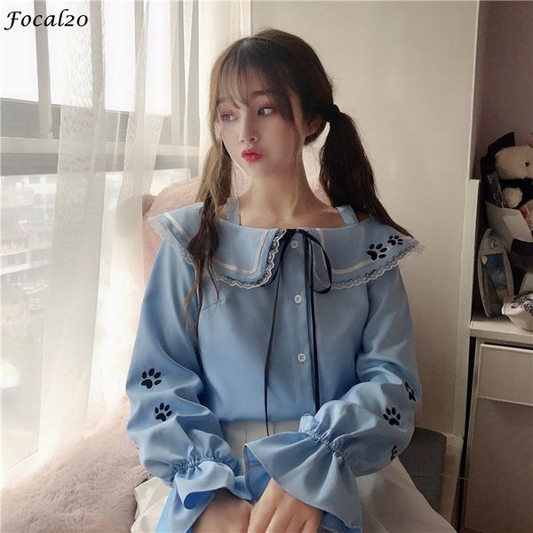 focal20 sweet cat claw embroidery women blouse shirt lace up long sleeve casual loose female blouse top, White
focal20 sweet cat claw embroidery women blouse shirt lace up long sleeve casual loose female blouse top, White