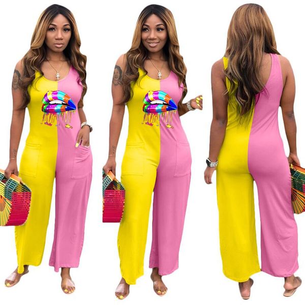 women sleeveless design jumpsuit rainbow lips pattern summer one-piece bodysuit ladies rompers casual patchwork loose pants trousers d5603, Blue
women sleeveless design jumpsuit rainbow lips pattern summer one-piece bodysuit ladies rompers casual patchwork loose pants trousers d5603, Blue