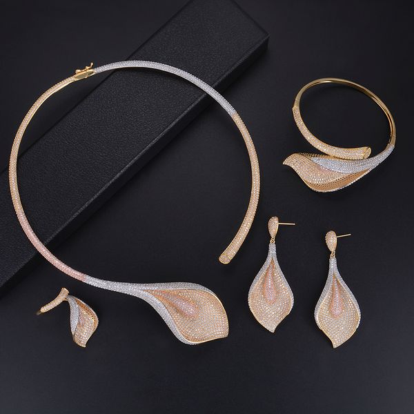 larrauri luxury flower daffodil jewelry sets cubic zirconia wedding necklace dangle earrings bracelet ring boucle d'oreille, Silver
larrauri luxury flower daffodil jewelry sets cubic zirconia wedding necklace dangle earrings bracelet ring boucle d'oreille, Silver