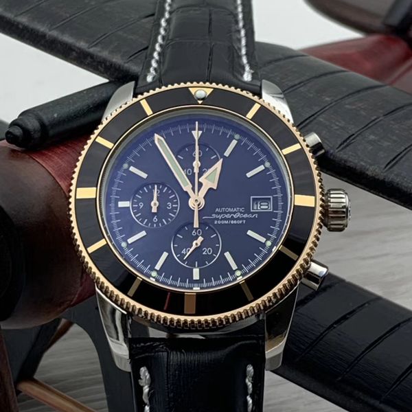 rotating bezel 1884 superocean quartz chronometer date mens watches leather strap diver watch black dial index hour markers wristwatches, Slivery;brown
rotating bezel 1884 superocean quartz chronometer date mens watches leather strap diver watch black dial index hour markers wristwatches, Slivery;brown