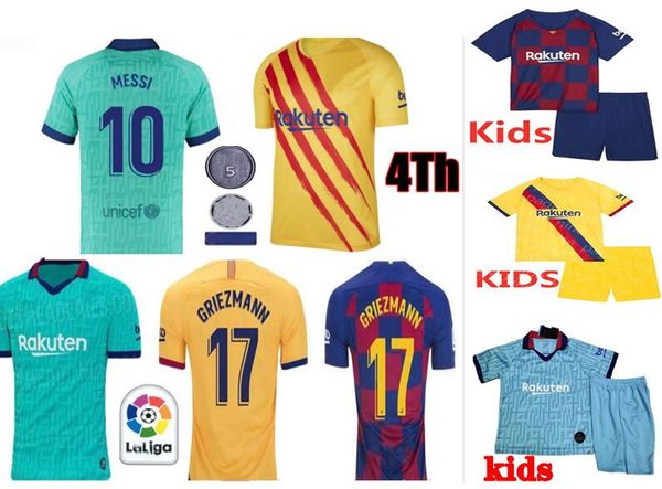 

thai fc barcelona messi griezmann de jong soccer jersey 19 20 barcelona maillot de foot men kid 2019 2020 barcelona football shirt xxs-4xl, Black