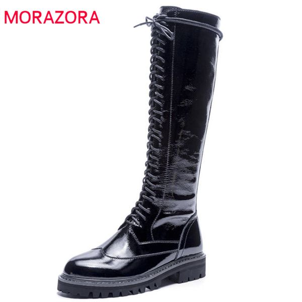 morazora 2020 genuine leather knee high boots women zipper +lace up autumn winter boots comfortable med heels shoes, Black
morazora 2020 genuine leather knee high boots women zipper +lace up autumn winter boots comfortable med heels shoes, Black