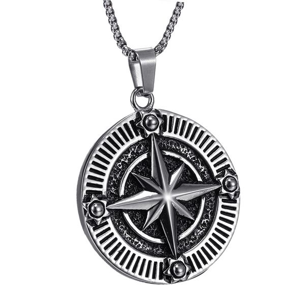 2020 retro nordic pirate viking necklace compass round pendant for men stainless steel punk male jewelry gifts 24inch chain, Silver
2020 retro nordic pirate viking necklace compass round pendant for men stainless steel punk male jewelry gifts 24inch chain, Silver